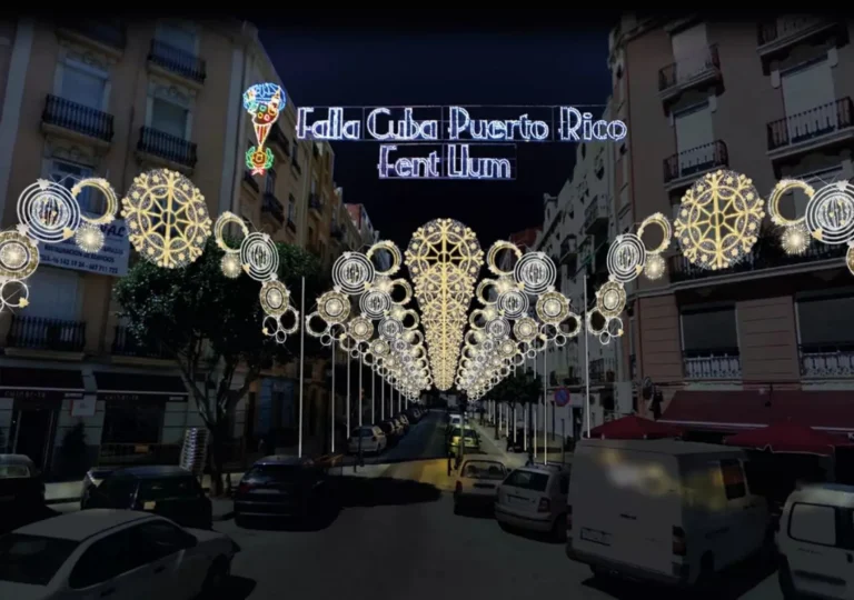 Cuba - Puerto Rico gana el 1.º premio de luces de Fallas 2022