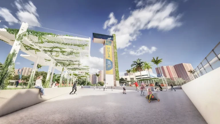 La rotonda de la Torre Miramar tendrá vegetación vertical, un jardín colgado y pérgolas fotovoltaicas