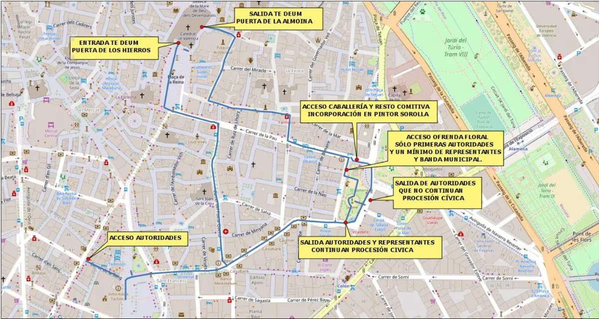 Recorregut de la Processó Cívica del 9 d'Octubre 2023 1 processó cívica del 9 d'octubre, procesión cívica del 9 de octubre