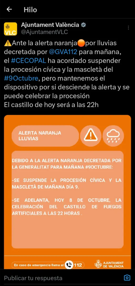 Suspensión de la Procesión Cívica en València por el 9 d’Octubre: medidas y el Senyera-móvil que no saldrá 3 x ajuntament suspensio actes