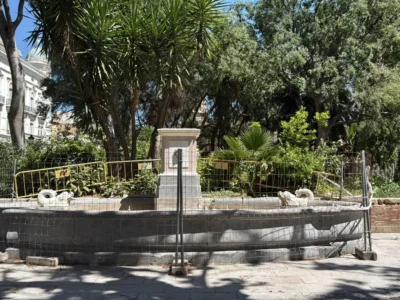 Tritó de Ponzanelli, escultura de la Glorieta de València pendent de restauració