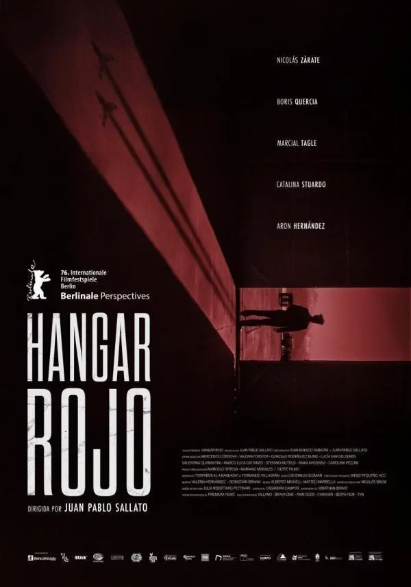Cartell de hangar rojo