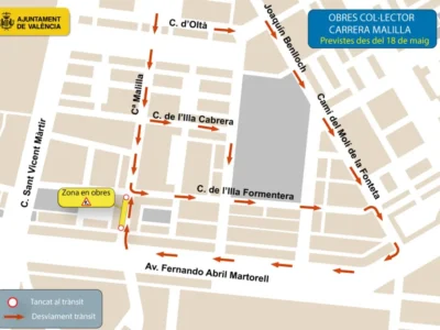 Desviament a Malilla per les obres del canal d’accés