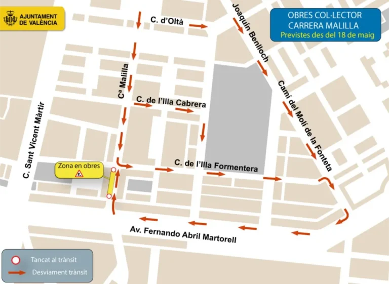 Desviament a Malilla per les obres del canal d’accés