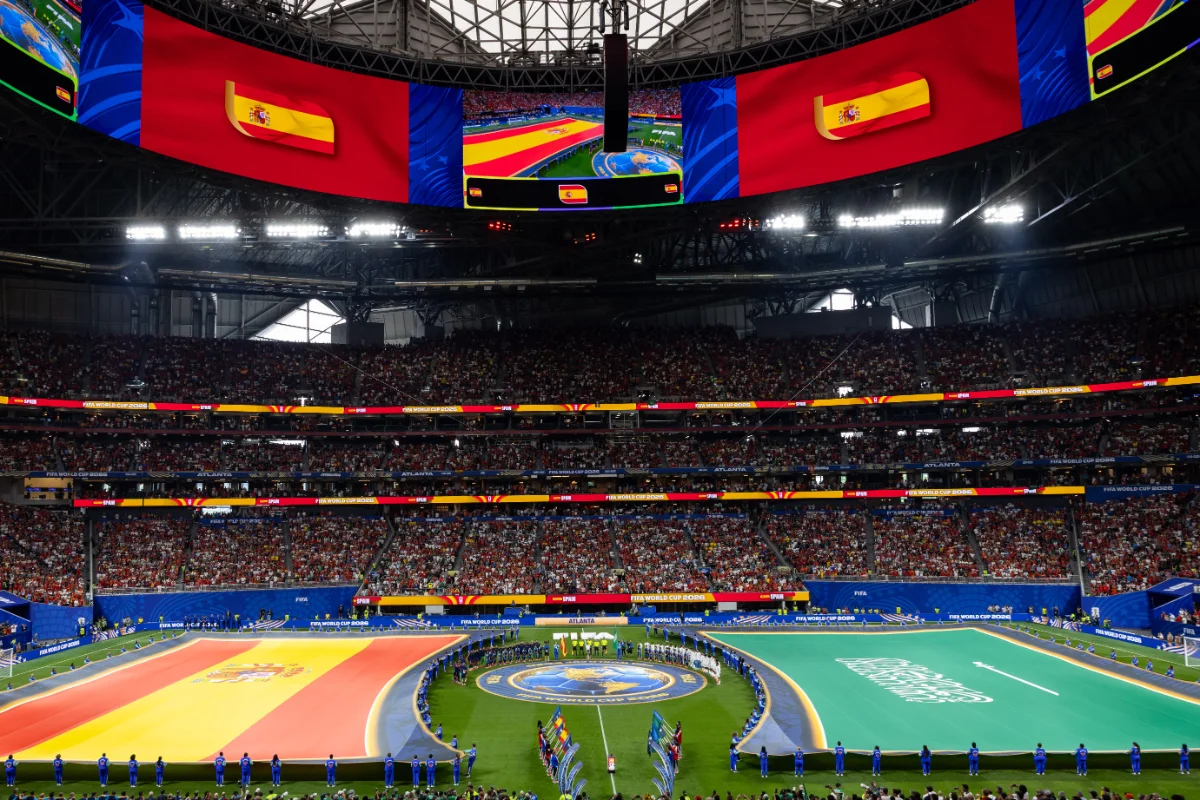 Espanya goleja Aràbia Saudí i pren el comandament del grup H del Mundial 2026 2 Espanya Aràbia Saudí Mundial 2026 amb jugadors celebrant un gol a Atlanta
