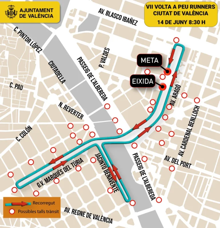 VII Volta a Peu Runners Ciutat de València amb recorregut per Mestalla i Gran Via