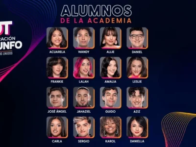 Operación Triunfo Estados Unidos amb els 16 alumnes i David Bisbal en el jurat