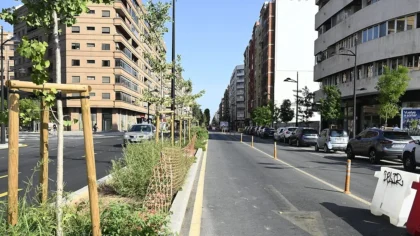 Tram reurbanitzat de Giorgeta-Pérez Galdós a València amb arbratge nou i circulació oberta