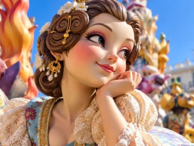 Ninot faller en una imatge il·lustrativa de Fent Falla a Nuevo Centro