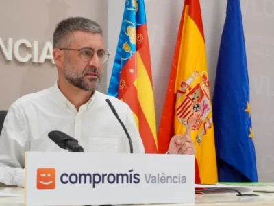 Pere Fuset en una roda de premsa a l’Ajuntament de València