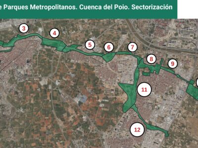 Mapa oficial del parc inundable del Poyo i la seua sectorització metropolitana