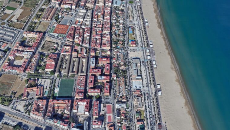 Vista aèria de la Malva-rosa a València