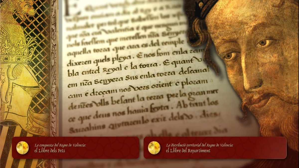 La Biblioteca Valenciana renueva la exposición de Jaume I y estrena una web interactiva 2 Pantalla del recurso digital de Jaume I con el Llibre dels fets y el Llibre del Repartiment